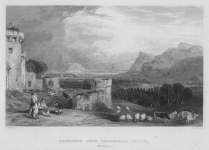 Édimbourg depuis le Château de Craigmillar, Midlothian (gravure)