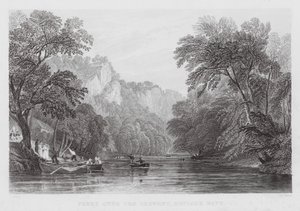Ferry sur la Derwent, Matlock Bath (gravure) - Thomas (after) Allom