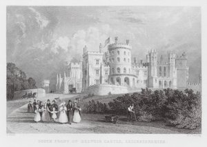Façade sud du château de Belvoir, Leicestershire (gravure) - Thomas (after) Allom