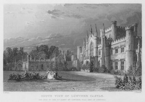 Vue Sud du Château de Lowther, la résidence de William Lowther, Comte de Lonsdale