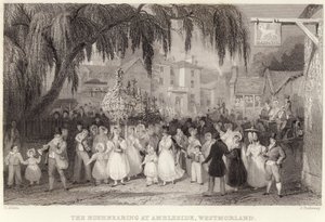 La fête des joncs à Ambleside, Westmorland (gravure) - Thomas (after) Allom