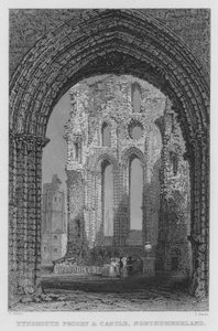 Prieuré et Château de Tynemouth, Northumberland (gravure)