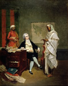 John Mowbray avec son agent financier, Banian, c.1790