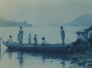 Garçons avec un bateau, rivière Ohio, près de Wheeling, Virginie-Occidentale - Thomas Anshutz
