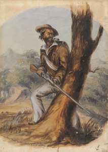 Barton Hottentot Kat River Levy (crayon et huile sur papier)