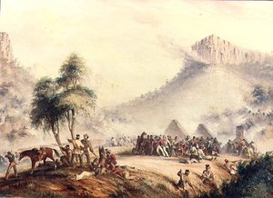 La patrouille du colonel Yarborough attaquée à Waterkloof par des Kaffirs et des Hottentots rebelles