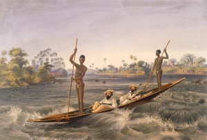 Zanjueelah, le batelier des rapides, pub. 1865 - Thomas Baines