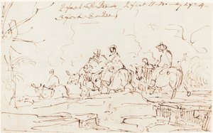Figures dans un paysage [recto] - Thomas Barker