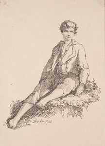 Spécimens de Polyautographie : Garçon Assis sur une Rive Herbeuse - Thomas Barker
