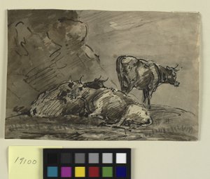 Trois vaches sur une falaise - Thomas Barker