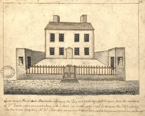 Maison Levers, Manchester, 1819 (plume et encre et lavis sur papier) - Thomas Barritt