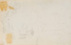 Un paysage et des arbres (verso)
