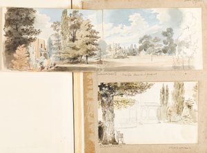 La maison et les jardins à Merton depuis le sud-est