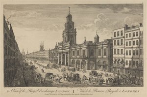 Vue de la Bourse Royale de Londres, 1751
