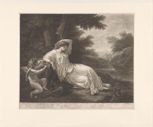 Cupido attache Aglaia endormie à un arbre - Thomas Burke