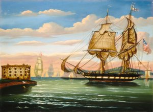 Baie de New York au coucher du soleil - Thomas Chambers