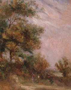 Paysage avec arbres et une figure