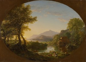 Le moulin, coucher de soleil - Thomas Cole