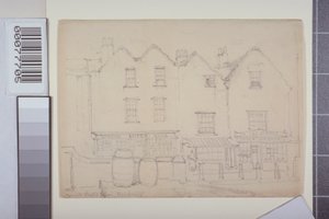 Vue des bâtiments de Church Street, Hackney, c.1835