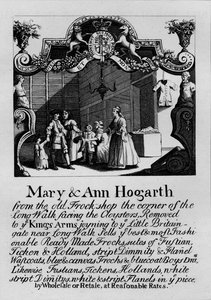 Carte de visite pour la boutique de Mary et Ann Hogarth, 1807, 1827 - Thomas Cook