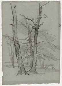 Étude de paysage avec arbres, vers 1870-1875 - Thomas Couture