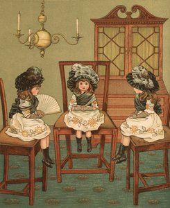 Vie domestique : Trois enfants assis sur des chaises