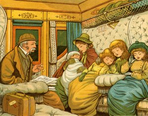 Voyage en train dans les années 1880 de Paris à Calais de nuit