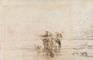 Pêcheurs de crevettes sur le rivage - Thomas Creswick