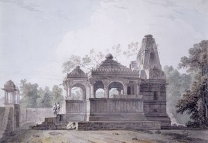 Un temple hindou dans le fort de Rohtas, Bihar - Thomas Daniell