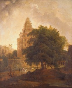 Voyageurs sur un chemin près du Kalyan Mahal, Gingee, Tamil Nadu - Thomas Daniell
