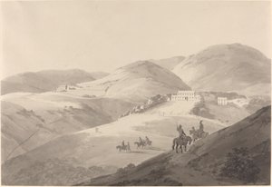 Vue de la maison du gouverneur à Sainte-Hélène - Thomas Daniell