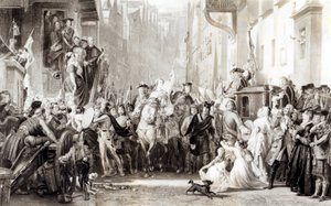 Le prince Charles Edward (1720-88) et les Highlanders entrant à Édimbourg après la bataille de Preston, 21 septembre 1745 - Thomas Duncan