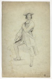 Étude pour un homme debout portant une écharpe et prenant une pose dramatique - Thomas Duncan