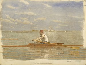 John Biglin dans un skiff simple - Thomas Eakins