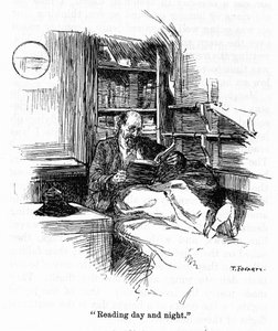Portrait du capitaine Joshua Slocum (1844-1909) qui a entrepris le premier tour du monde à la voile en 1895. Dessin de Thomas Fogarty (1873-1938) 20ème siècle