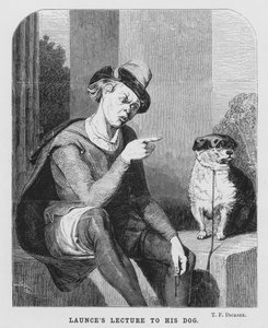 La leçon de Launce à son chien, Deux Gentilshommes de Vérone (gravure) - Thomas Francis (after) Dicksee