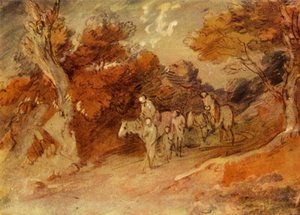 Figures et chevaux dans un chemin de campagne, milieu-fin 18ème siècle, 1934