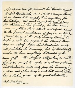Lettre de Thomas Gainsborough à Lord Hardwicke