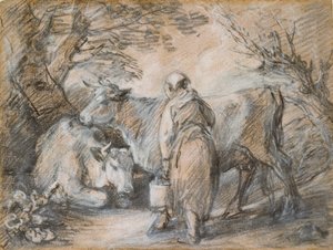 Laitière avec deux vaches, milieu du 18e siècle - Thomas Gainsborough