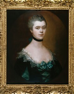 Portrait de la comtesse de Sussex, buste, en robe bleue avec des bordures noires - Thomas Gainsborough
