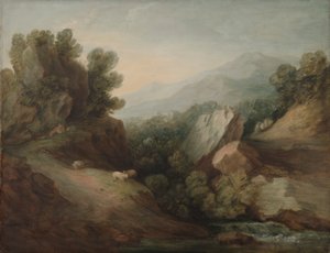 Paysage rocheux et boisé avec un vallon et un barrage