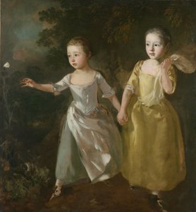 Les filles du peintre chassant un papillon