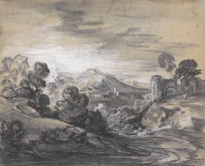 Paysage boisé avec château