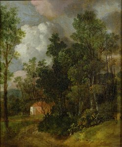 Paysage boisé avec maison de campagne et deux figures - Thomas Gainsborough