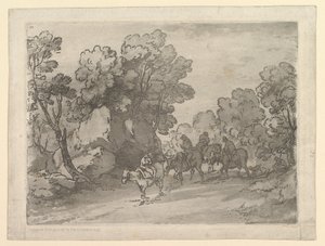 Paysage boisé avec cavaliers - Thomas Gainsborough