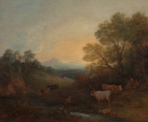 Paysage avec du bétail