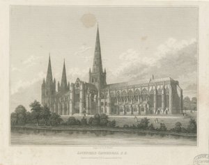 Cathédrale de Lichfield - Vue Sud-Est: gravure, nd [c 1833]