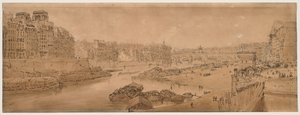 Une Sélection de Vingt des Vues les Plus Pittoresques de Paris: Vue de la Ville avec le Louvre prise du Pont Marie