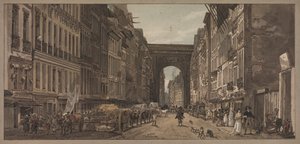 Une sélection de vingt des vues les plus pittoresques de Paris : Vue de la porte Saint-Denis..., 1803 - Thomas Girtin