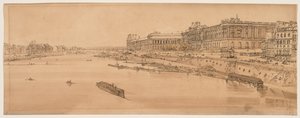 Une sélection de vingt des vues les plus pittoresques de Paris : Vue du Louvre et du pont des Tuileries prise du Pont Neuf